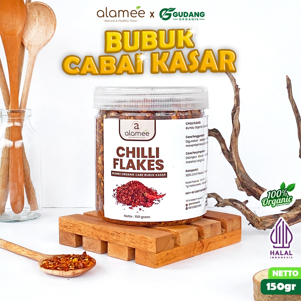 

alamee bumbu organik cabe bubuk halus toples 100 persen organik bumbu berkualitas proses alami