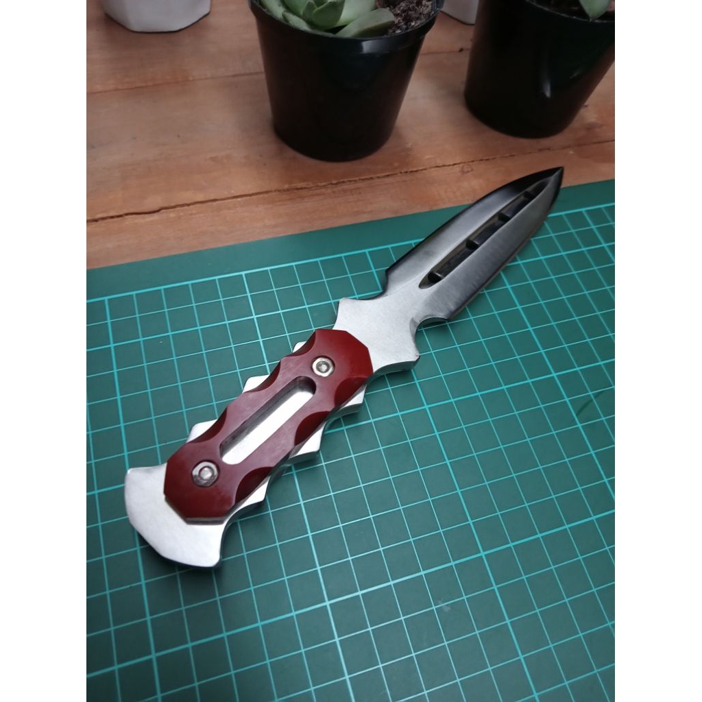 Alat Outdoor Bushcraft Handmade – Pisau Full Tang Baja D2 Gagang Kayu