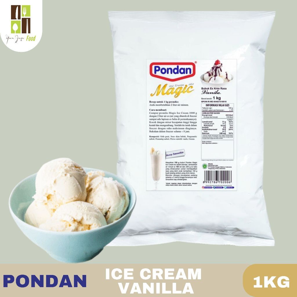 

[oddsolshop] pekanbaru/Pondan Ice Cream Vanilla 1KG Bubuk Es Krim Instan Rasa Vanila 1000GR Putih