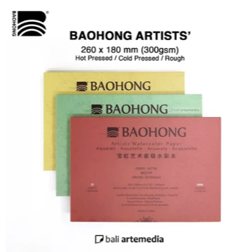 

Baohong Artists' Watercolor Paper Pad - 300gsm / 260 x 180mm 100% cotton HP/CP/R - SAS