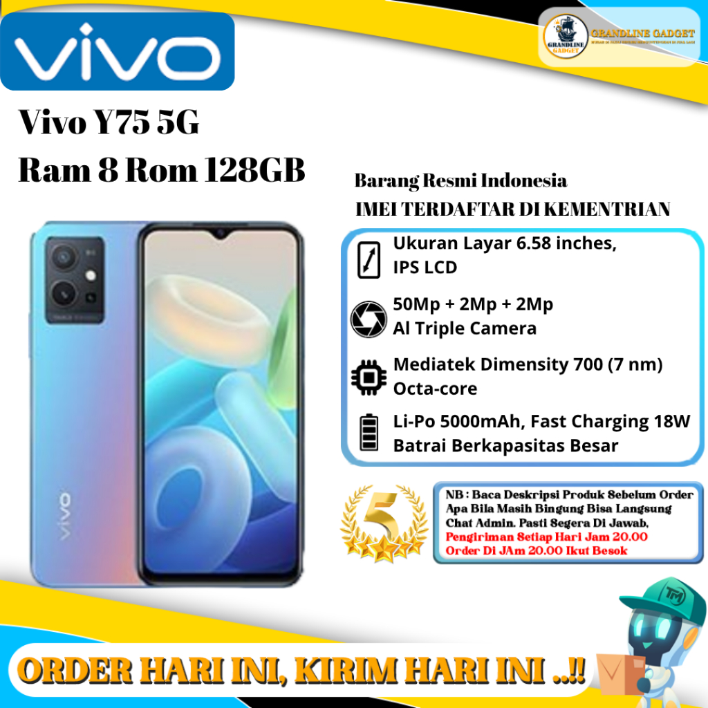 Vivo Y75 5G Ram 8 Rom 128GB