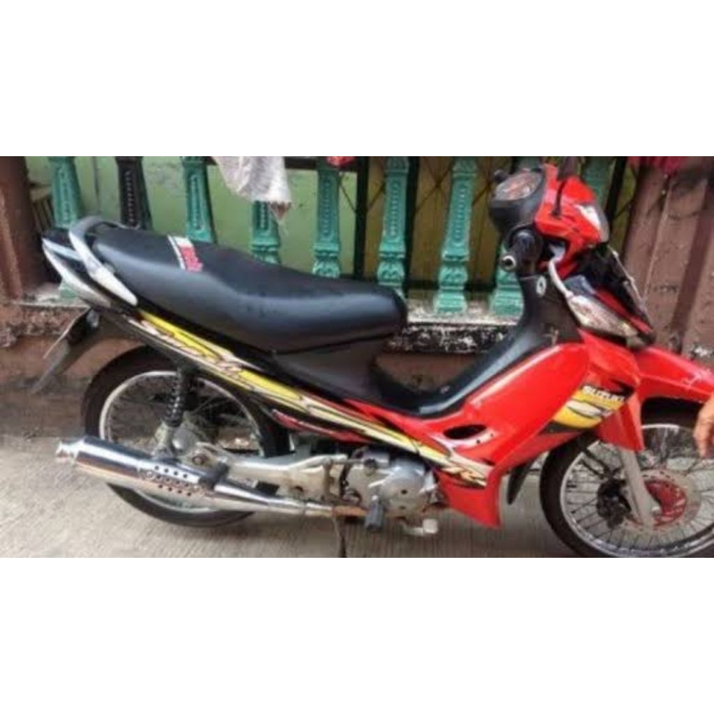 striping stiker les body Suzuki new smash 2006 2007 hitam merah