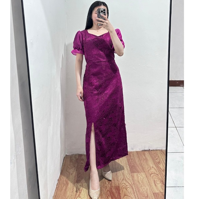 Dress Fuji Wanita M L XL – Gaun Elegan untuk Pesta, Acara & Natal Terbaru