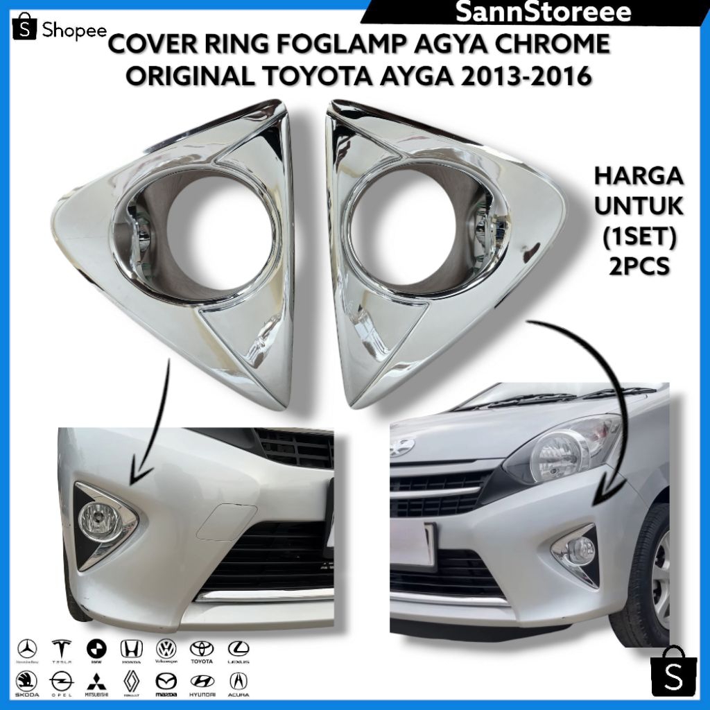 Cover Ring Foglamp Agya Chrome Original Toyota Agya 2013-2016