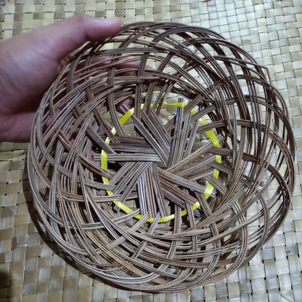 Piring Anyaman Lidi Satuan/Grosir (100% Handmade).