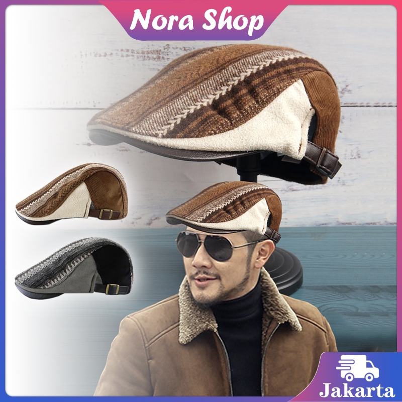 Flat Cap Pria Dan Wanita / Topi Pet Corduroy / Newsboy Cap Sutradara
