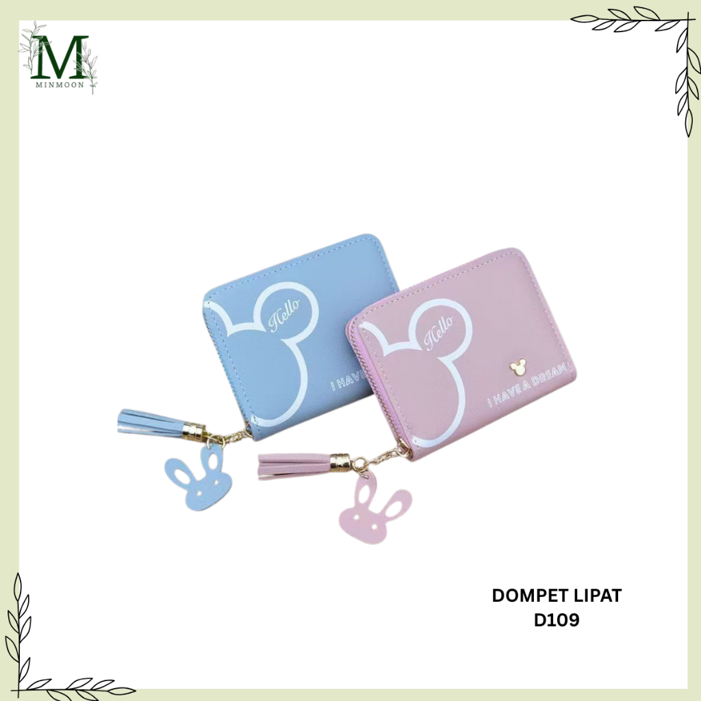 MINMOON - DOMPET WANITA LIPAT D109 DOMPET KARAKTER LUCU KARTUN