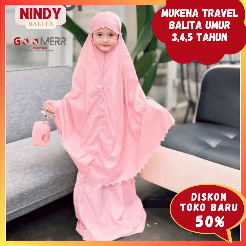 Mukena Travel Anak Balita PG Paud TK Umur 3 4 5 Tahun Parasut Korea Premium Terbaru 2025