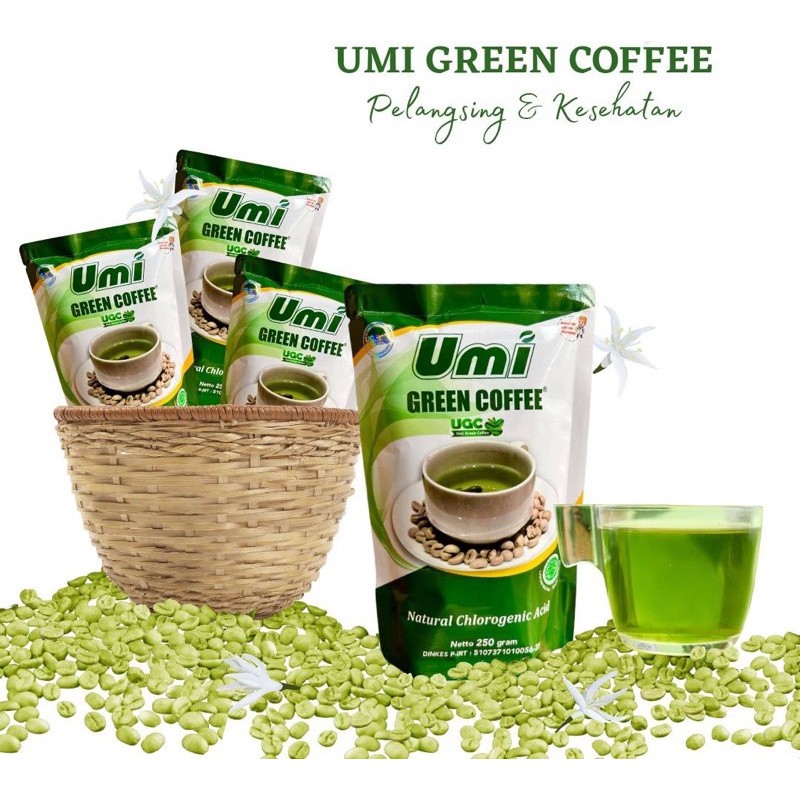 [BUNDLE PACKAGE] UGC Umi Green Coffee 250Gram RESELLER RESMI 100% - Paket Murah ISI 4 - Minuman Pela