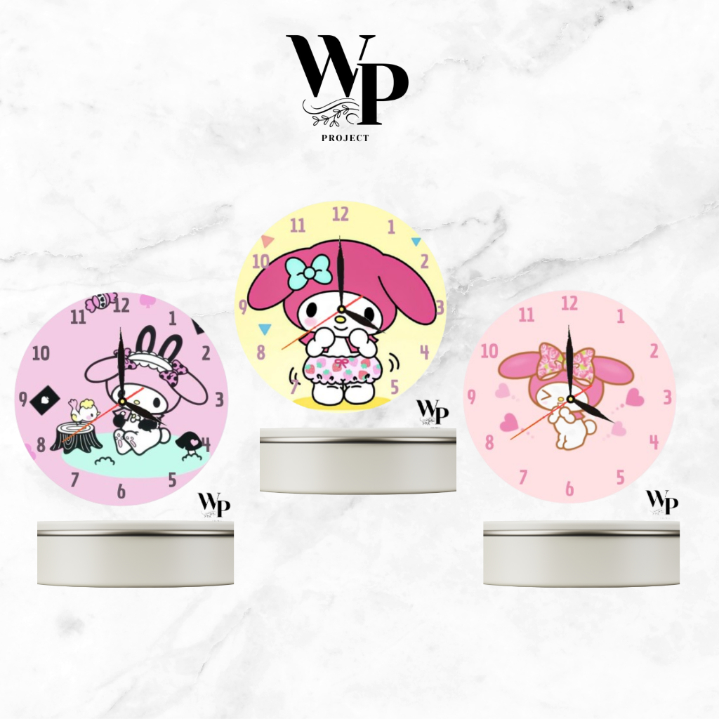 Jam Dinding Karakter Kuda Poni Vintage Minimalis 20CM 30CM Hiasan Kamar Tidur Anak Motif Melody