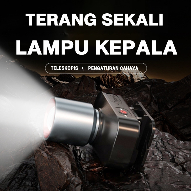 NR Senter Kepala LED / senter lampu depan LED/Headlamp/senter lampu depan sensor/Lampu putih dan