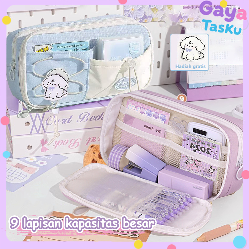 

【Bros Gratis】Kotak Pensil Lucu Tempat Pensil Dengan Kapasitas Besar Dengan Tali Dutum Ganda Lucu Dan Baru Alat Tulis Persediaan Kantor Sekolah