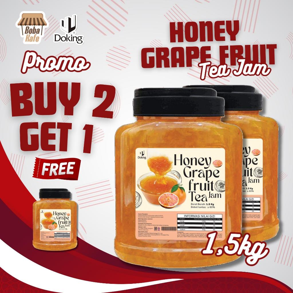 

PROMO KEMERDEKAAN BELI 2 GRATIS 1 - Doking Honey Grape Fruit Tea Jam @1.5kg x 3 jar
