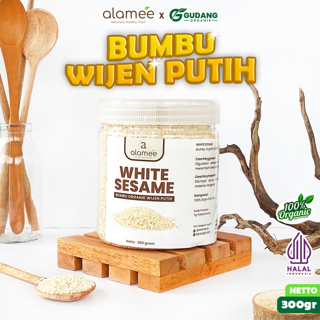 

alamee bumbu organik wijen putih toples rasa gurih dan aroma khas biji berkualitas organik alami