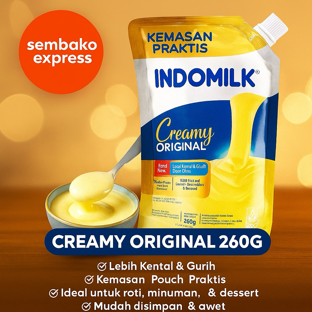 

Indomilk Creamy Original 260g - Susu Kental Manis Praktis | Lebih Gurih & Lezat!