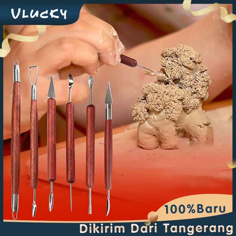 

Isi 6 Alat Ukir Tanah Liat Kayu Pahat Seni Perlengkapan Kerajinan Tangan 3D