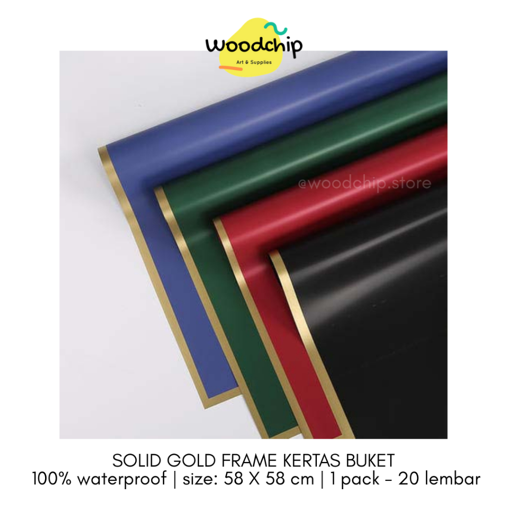 

[PACK] SOLID COLOR GOLD FRAME CELLOPHANE PACK (GFR-03) Kertas Bunga Wrapping Paper