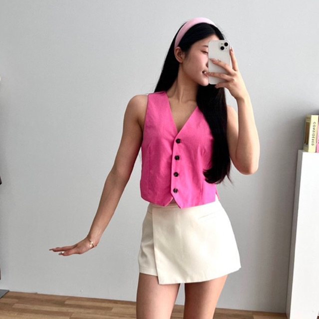 [ MAFIABRANDED ] Zuma Top | Tanktop vest blouse V-neck wanita | Atasan rompi katun wanita