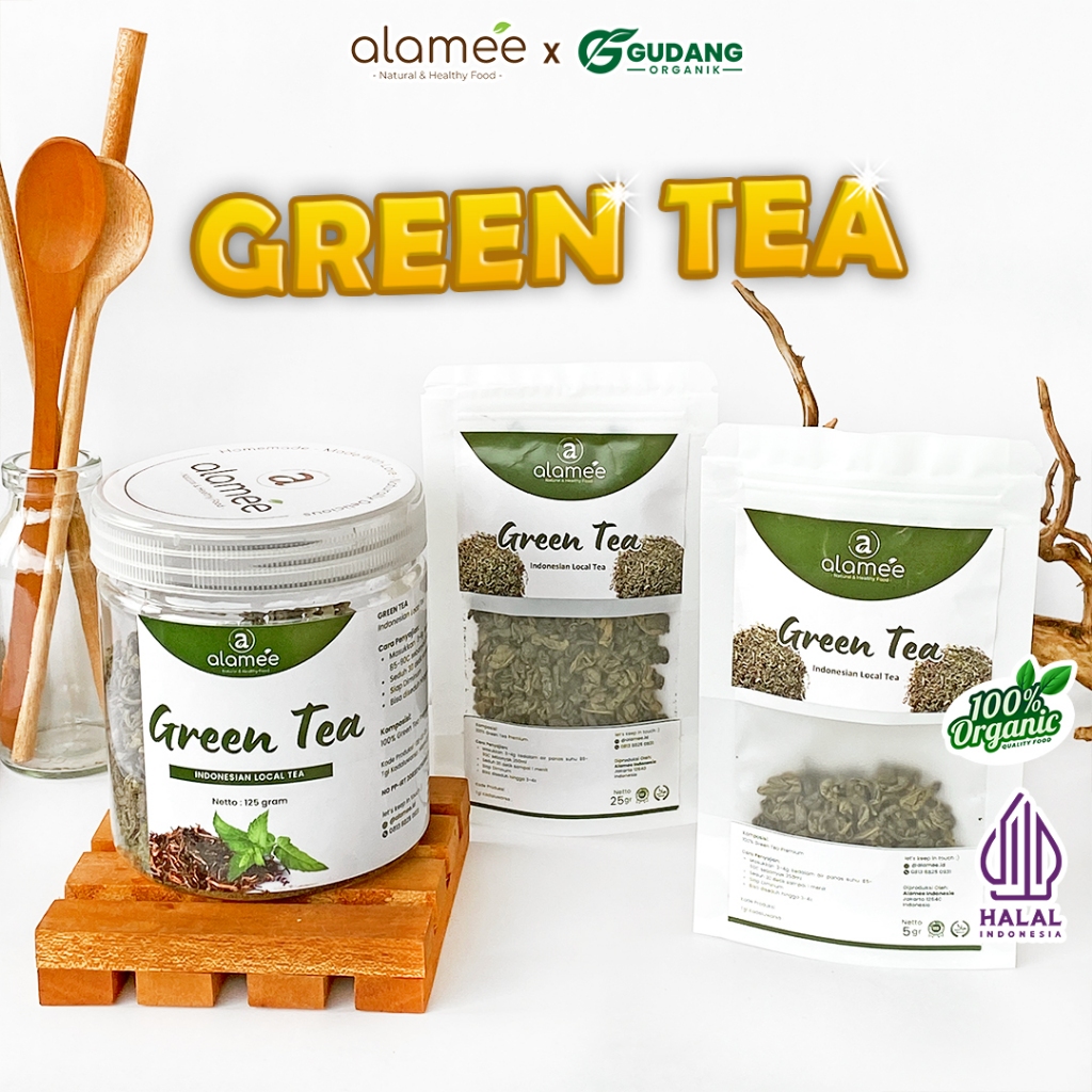 

alamee teh bunga green tea merupakan pilihan organik yang alami dan segar dengan kaya antioksidan