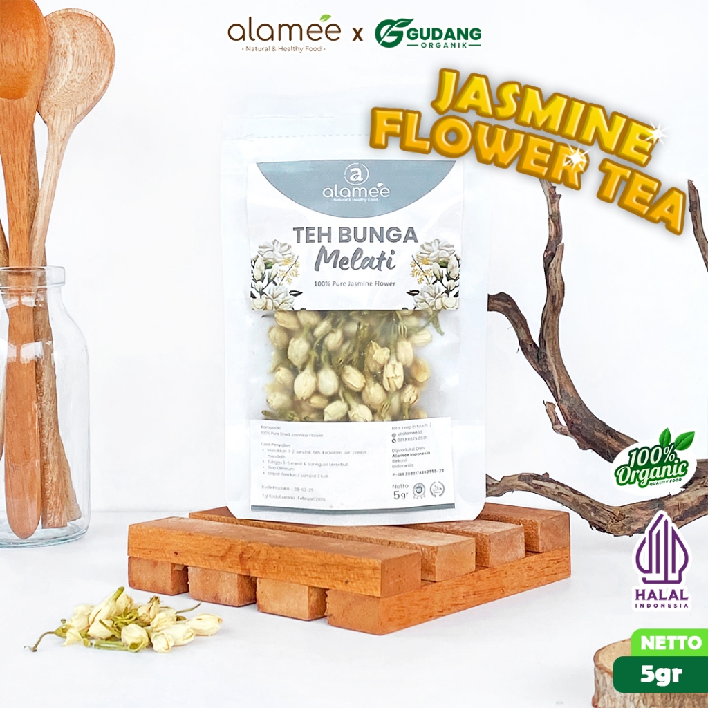 

alamee teh bunga jasmine dengan aroma harum dan menenangkan pikiran menawarkan kelembutan rasa