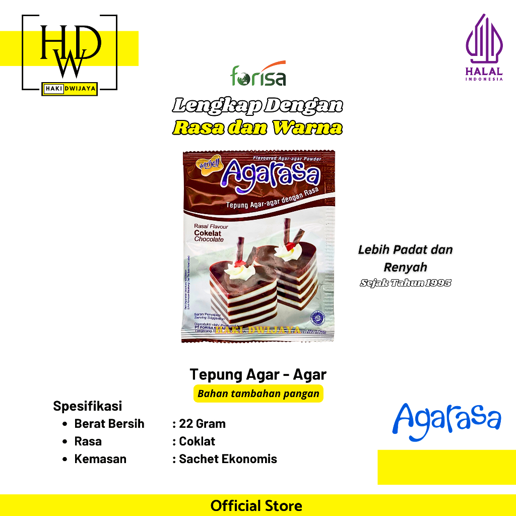 

[22gr] Agarasa Bubuk Agar-Agar Rasa Coklat Cocok untuk Puding & Dessert Kekinian