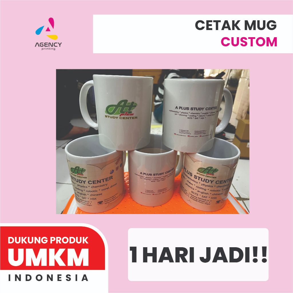 Mug Custom Foto, Nama, Logo Cetak Satu Hari Jadi Include Kardus Kemasan