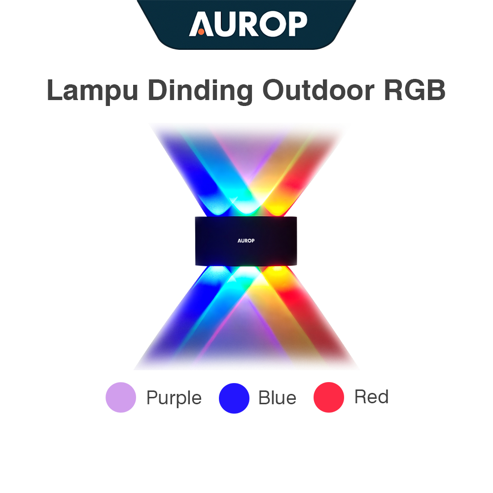 AUROP 12leds Lampu Dinding Led Lampu warna-warni Outdoor Minimalis Hias Taman Lampu Tembok Anti Air 
