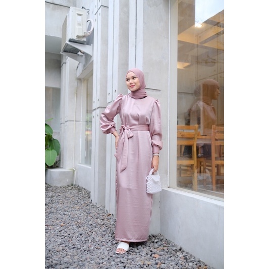 READY JUMBO - Stefi Amalia Dress Satin SIlk Luxury | Dress Kondangan Gamis Bridesmaid Pesta Elegan |