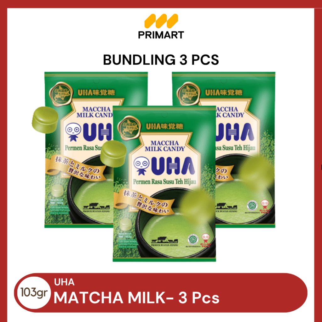 

UHA Matcha Milk Permen Susu 103gr - 3 PCS