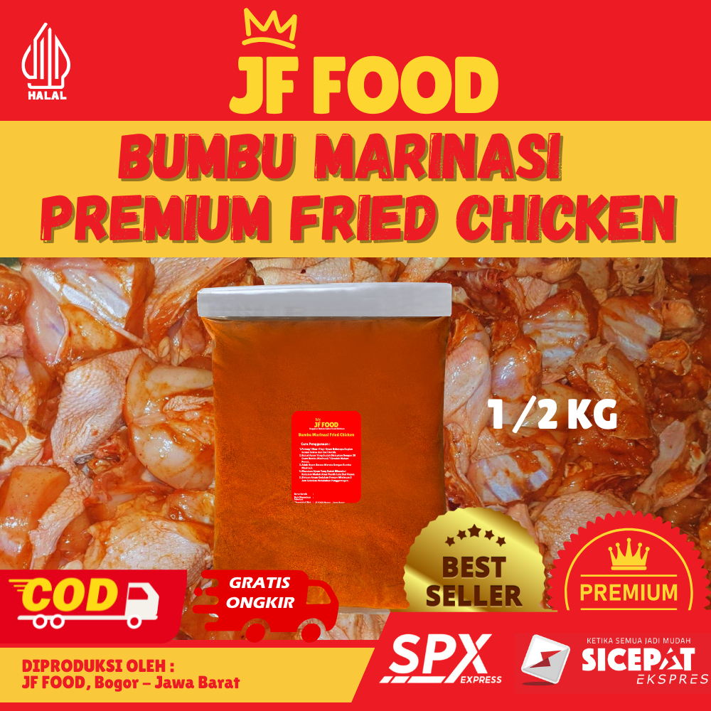

Bumbu Marinasi Ayam Fried Chicken Crispy Premium Kemasan 1/2 Kg