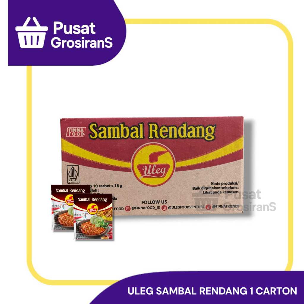 

Sambel Uleg Finna Sambal Rendang 1 Karton isi 10 pack x 10 pcs