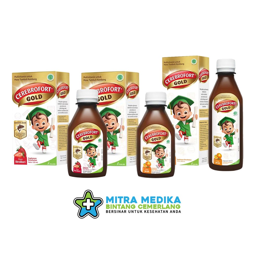 CEREBROFORT GOLD 100ML 200ML VITAMIN UNTUK KECERDASAN OTAK ANAK (1 BOTOL)
