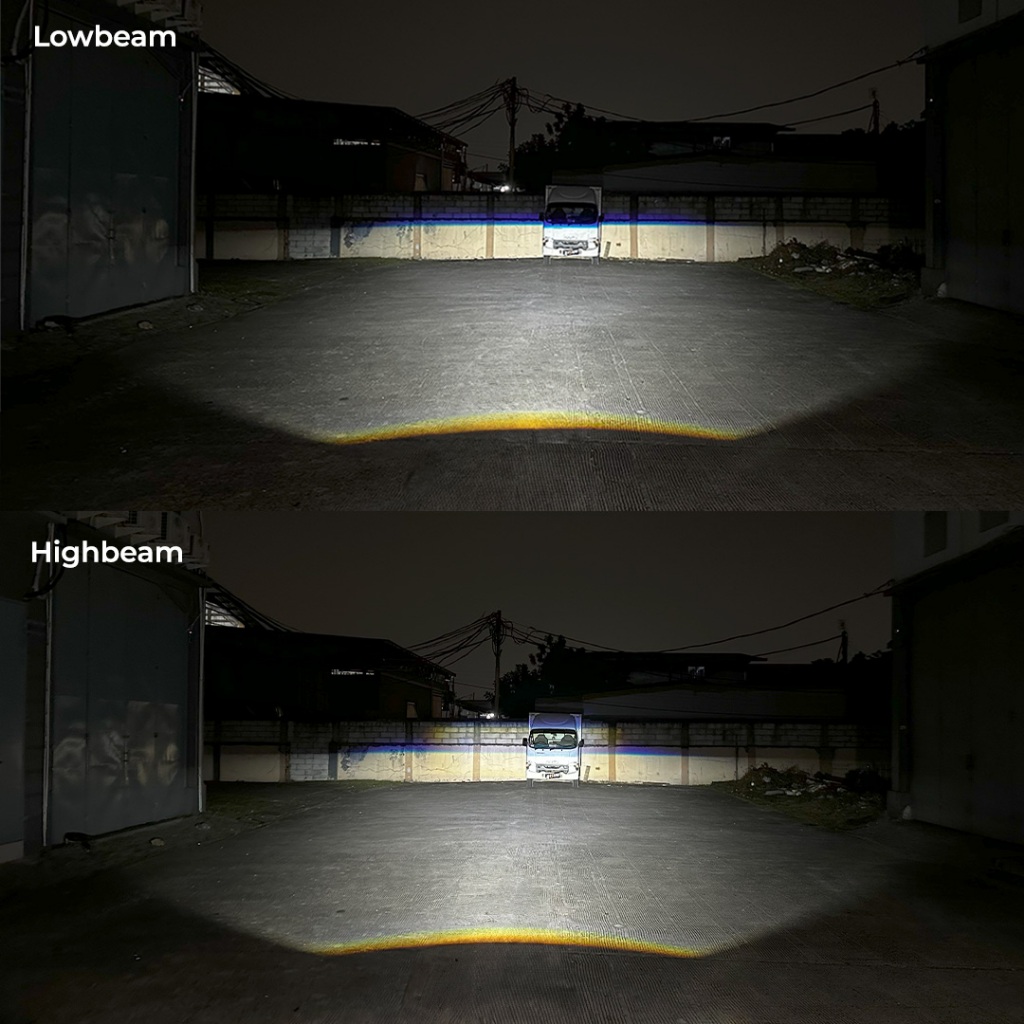 Isun Lampu H4 Mini Biled Mb55 Flat Cut Off Dengan Double-Lens Laser Dan Kipas Pendingin Dc9-60V/50W