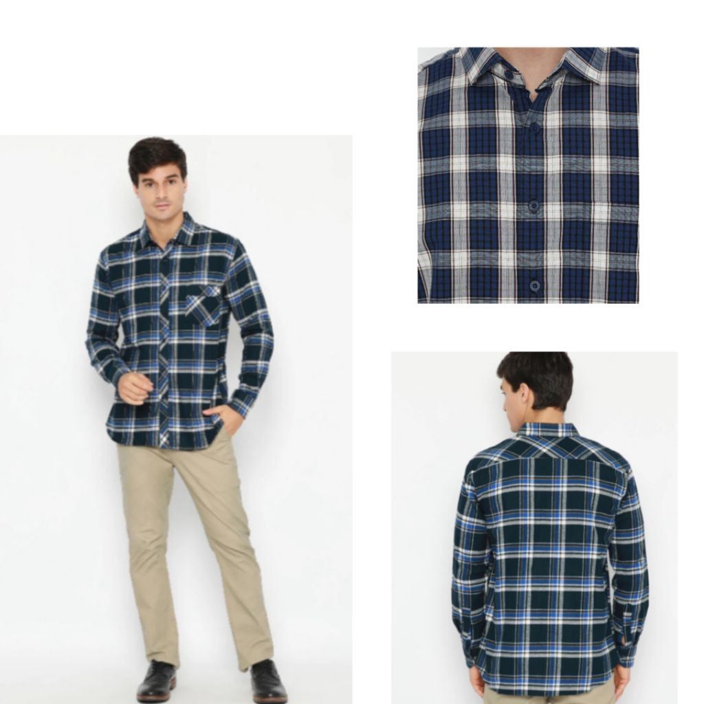 KEMEJA KOTAK KOTAK PRIA FLANEL PRIA KEMEJA LENGAN PANJANG CWO S -XXL