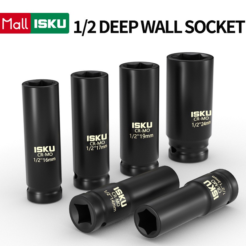 ISKU Mata Shock Impact 1/2 Kunci Mata Sok Pukul 1/2 8mm ~ 41 mm Impact Sock  / Socket  / Soket Spann