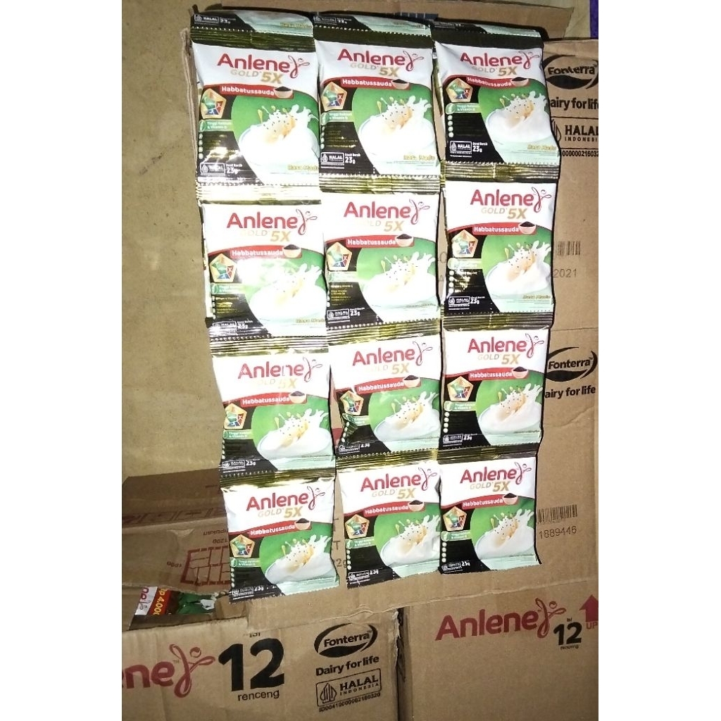 

Anlene Gold 5X Habbatusauda rasa Madu 23gr 1 renceng (isi 10 sachet)