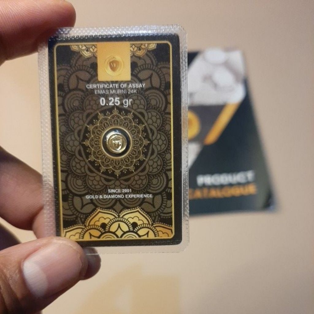MINI GOLD certificate of assay Emas Murni 24k ( 0.25 gr )