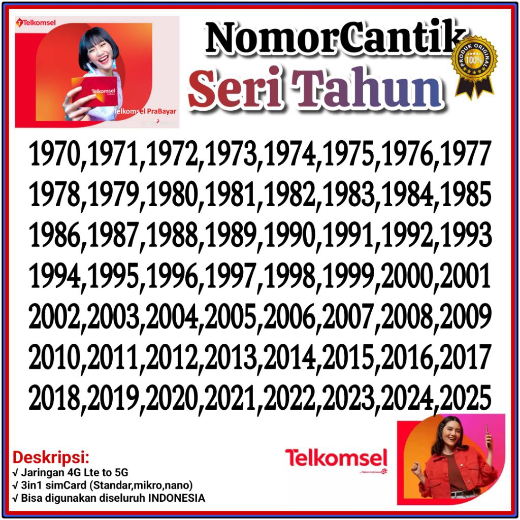 Kartu Perdana simpati As Loop Tahun Lahir Telkomsel 4G