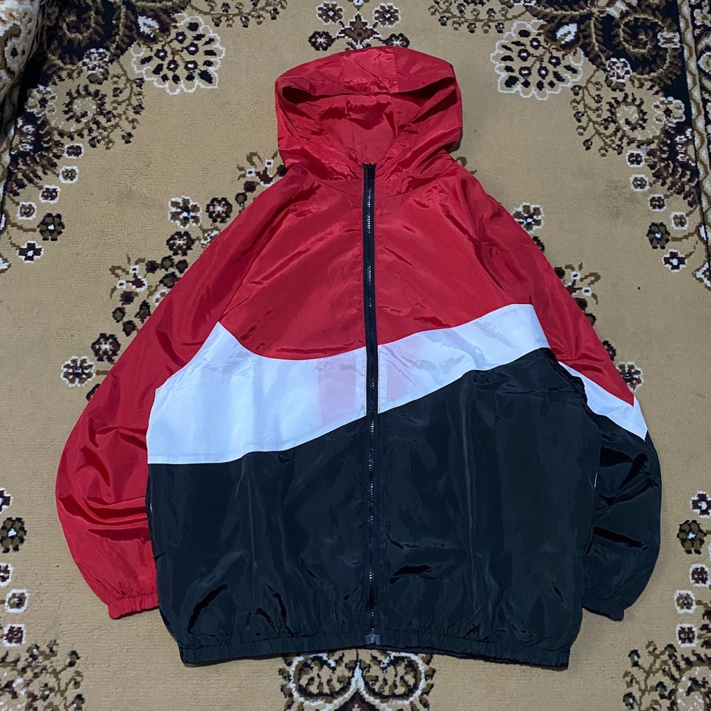 B*lGSw*Shh Fasion WindBreaker 3tone ColorBlock Vintage Jacket