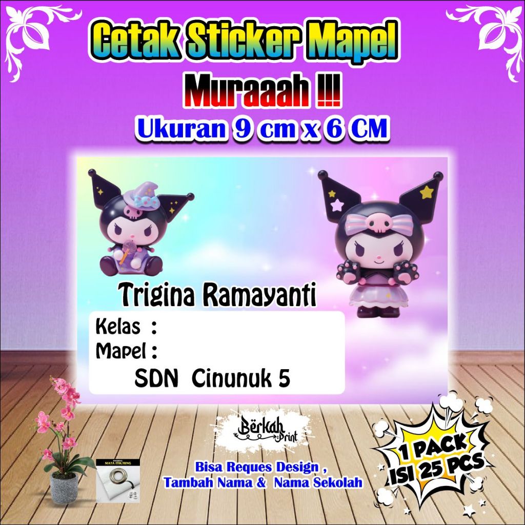 

Sticker Mapel / Sticker Mata Pelajaran Custom Ukuran 9 cm x 6 cm