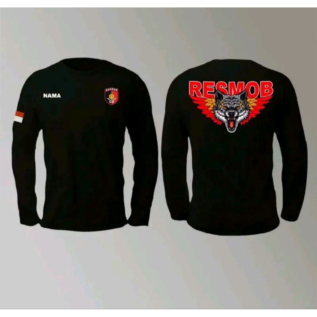 KAOS TAKTIKAL LENGAN PANJANG RESMOB FREE NAMA-BAJU KAOS STELAN POLISI KEREN