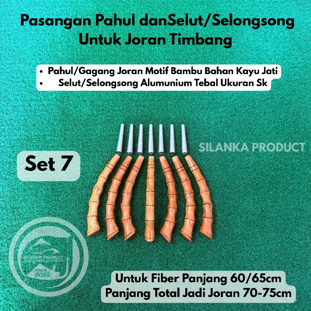 Sepasang Pahul dan Selut Untuk Joran Timbang / Pahul motif bambu /jerpon 70cm