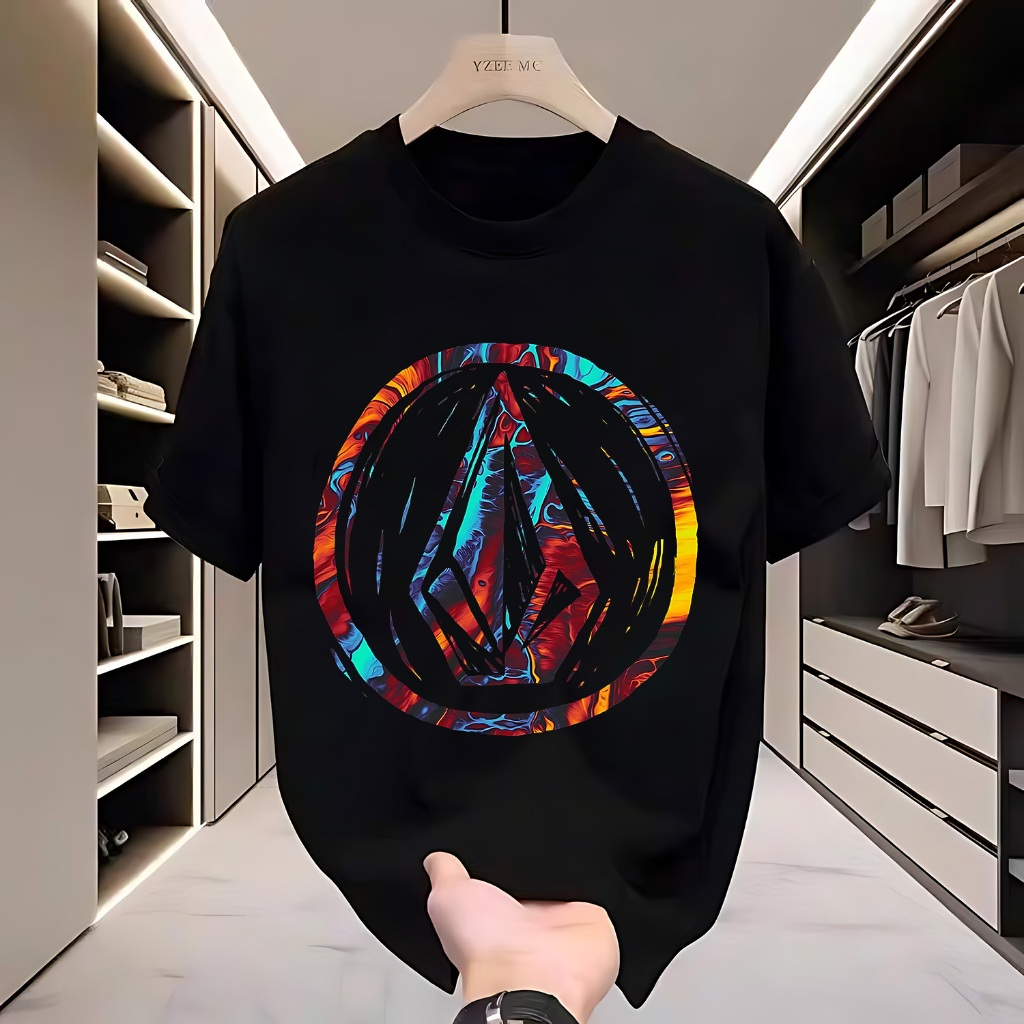 【Distro Original 100%】Baju Kaos Kaos Hitam dengan Logo Bunga Premium-Import// fit Kaos//Baju Kaos Br