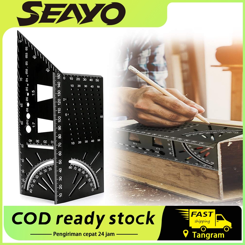 

【FLASH SALE】Penggaris Siku 3D Aluminium - Alat Tukang Mitre & Marking Presisi - Mitre Gauge Akurat