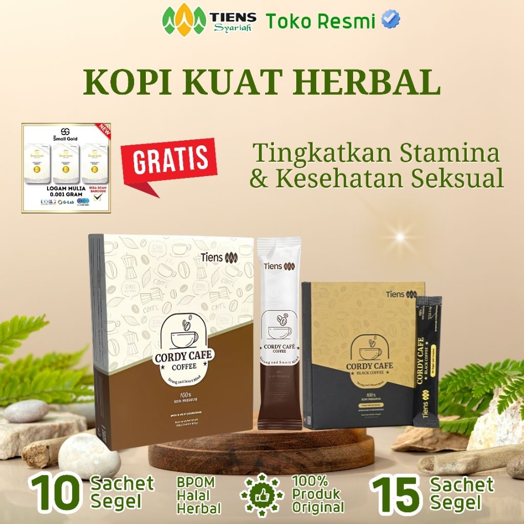 

Kopi Tiens Cordy Cafe Original Kopi Herbal Stamina Tahan Lama Cordyceps Ginseng Guarana Goji Berry