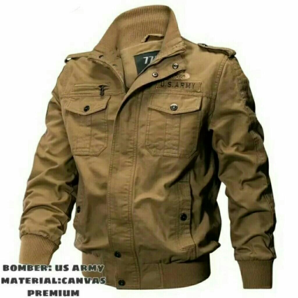 jaket us army premium/jaket bomber pria/jaker bomber canvas/bomber distro