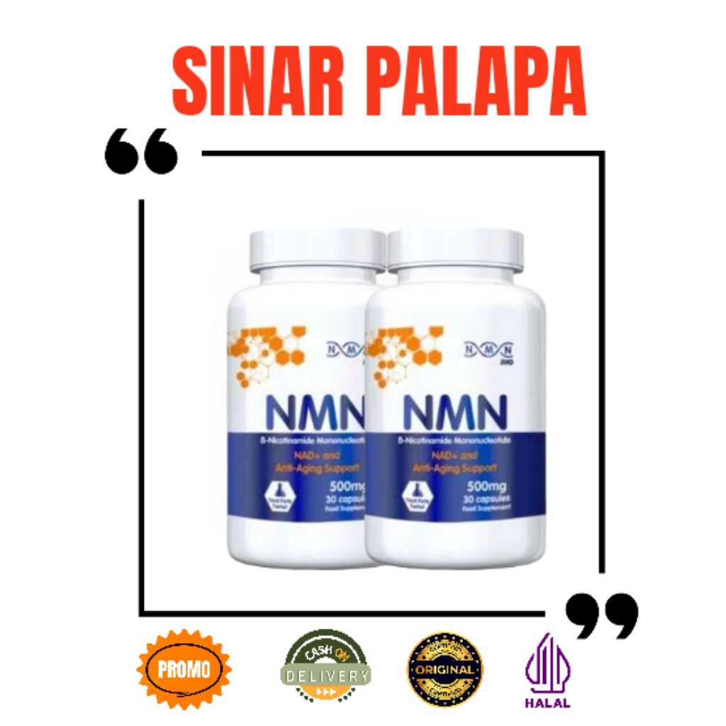 Promo NMN Bio - Nicotinamide Mononucleotide - 500mg Anti -Aging supplements Asli Original / 30 kaps