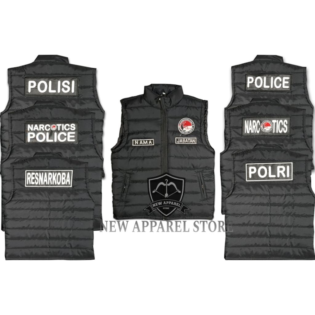 Rompi Gelembung Polisi / Rompi Reserse Narkoba / Rompi Reserse Polri Full Bordir