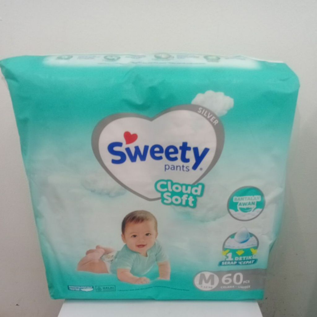 PAMPERS SWEETY SILVER PANTS M60 S