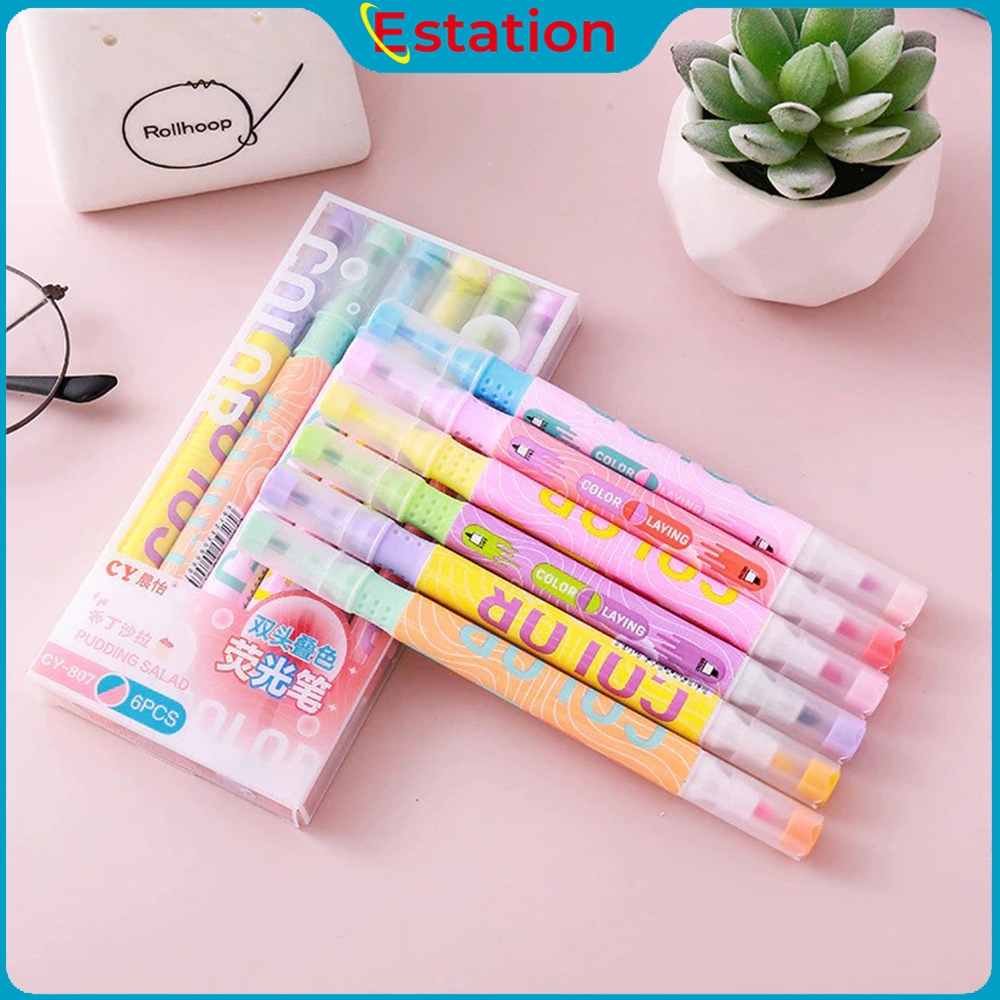 

Estation - [READY] Stabilo Pastel 1 Set Highlighter 2 Sisi 6 PCS Kreativitas Seni Edukasi